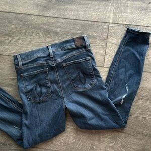 Anthropologie jeans Level 99 jeans size 28 petite blue denim, bikercore baddie